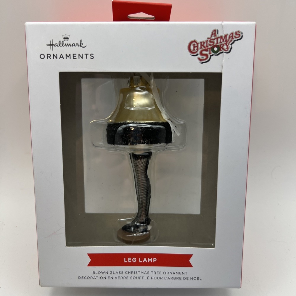 NEW Hallmark Blown Glass Christmas Ornament - A Christmas Story - Leg Lamp NIB